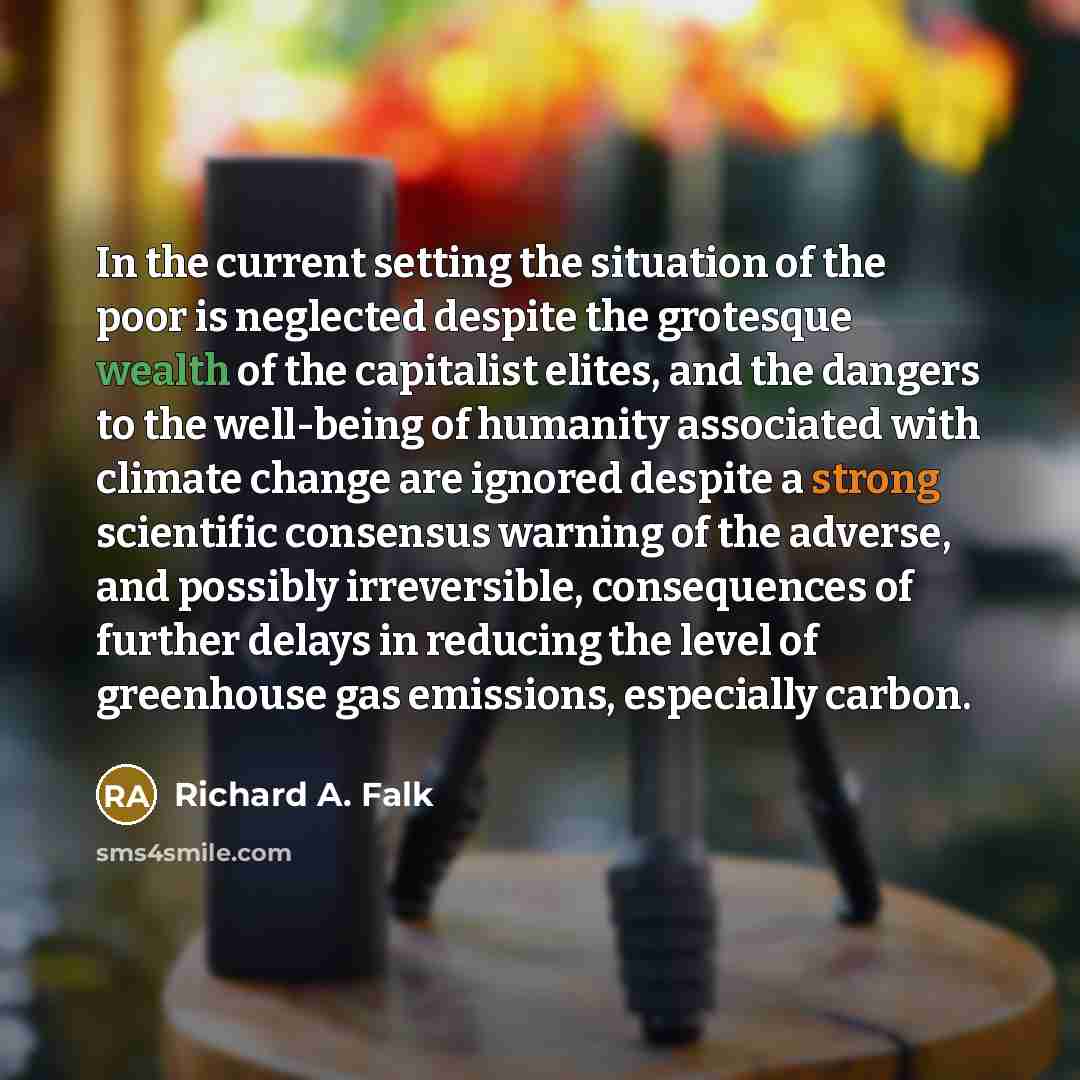 “In the current setting the situation of the poor is…” quote by Richard A. Falk