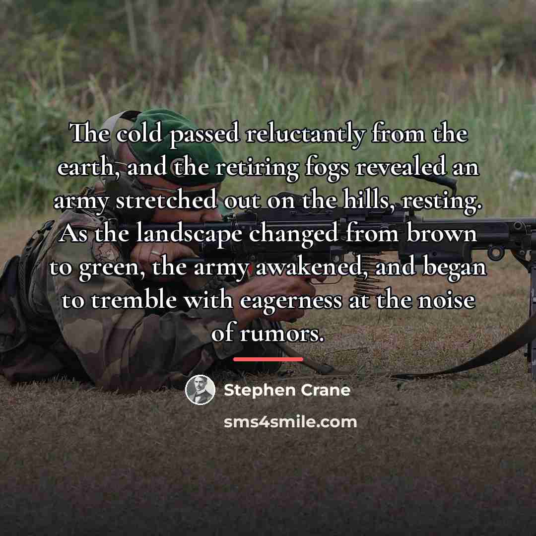 “The cold passed reluctantly from the earth, and the retiring…” quote by Stephen Crane