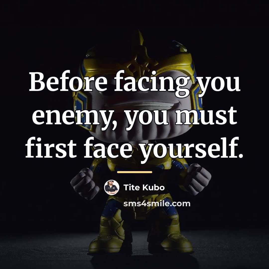 “Before facing you enemy, you must first face yourself.…” quote by Tite Kubo