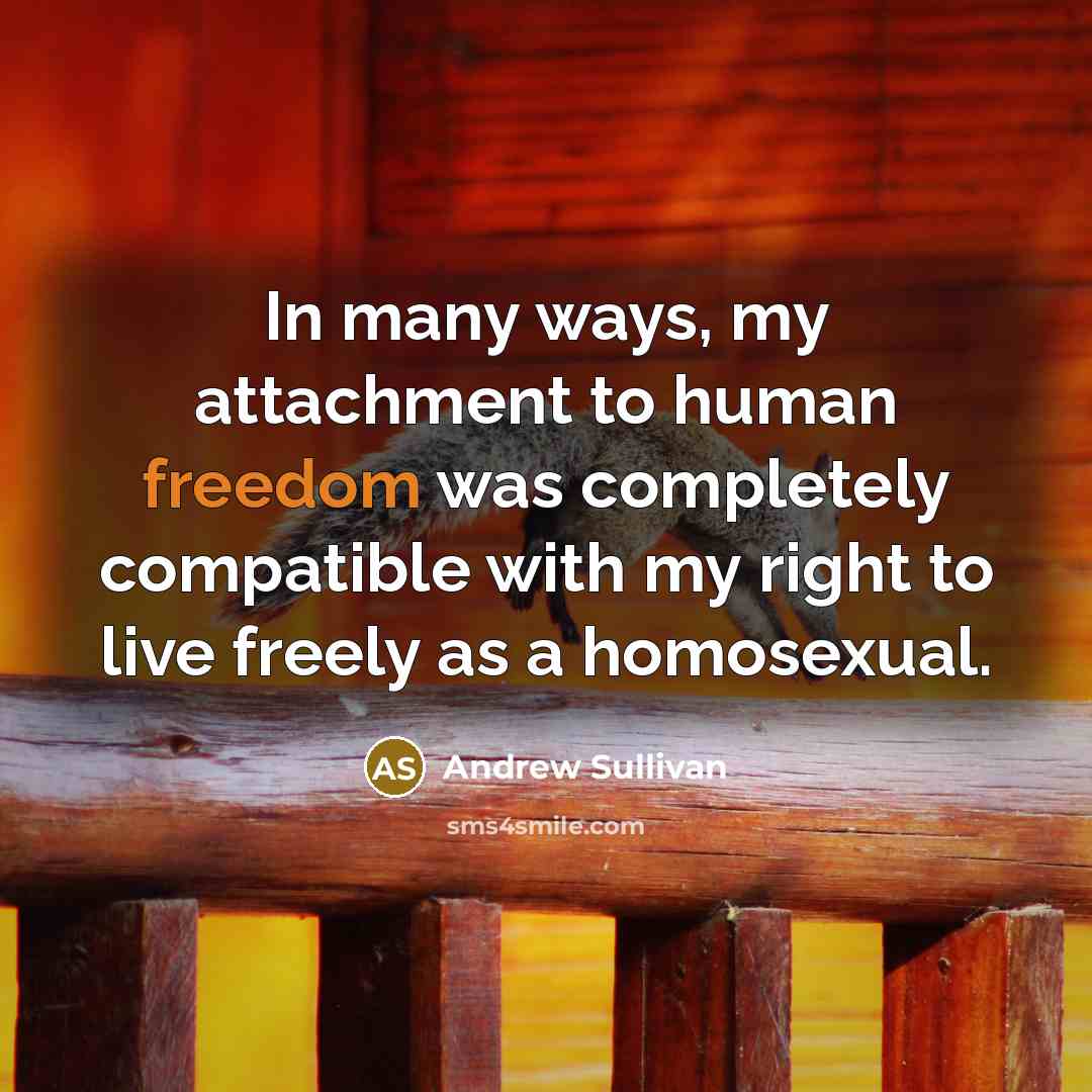 “In many ways, my attachment to human freedom was completely…” quote by Andrew Sullivan