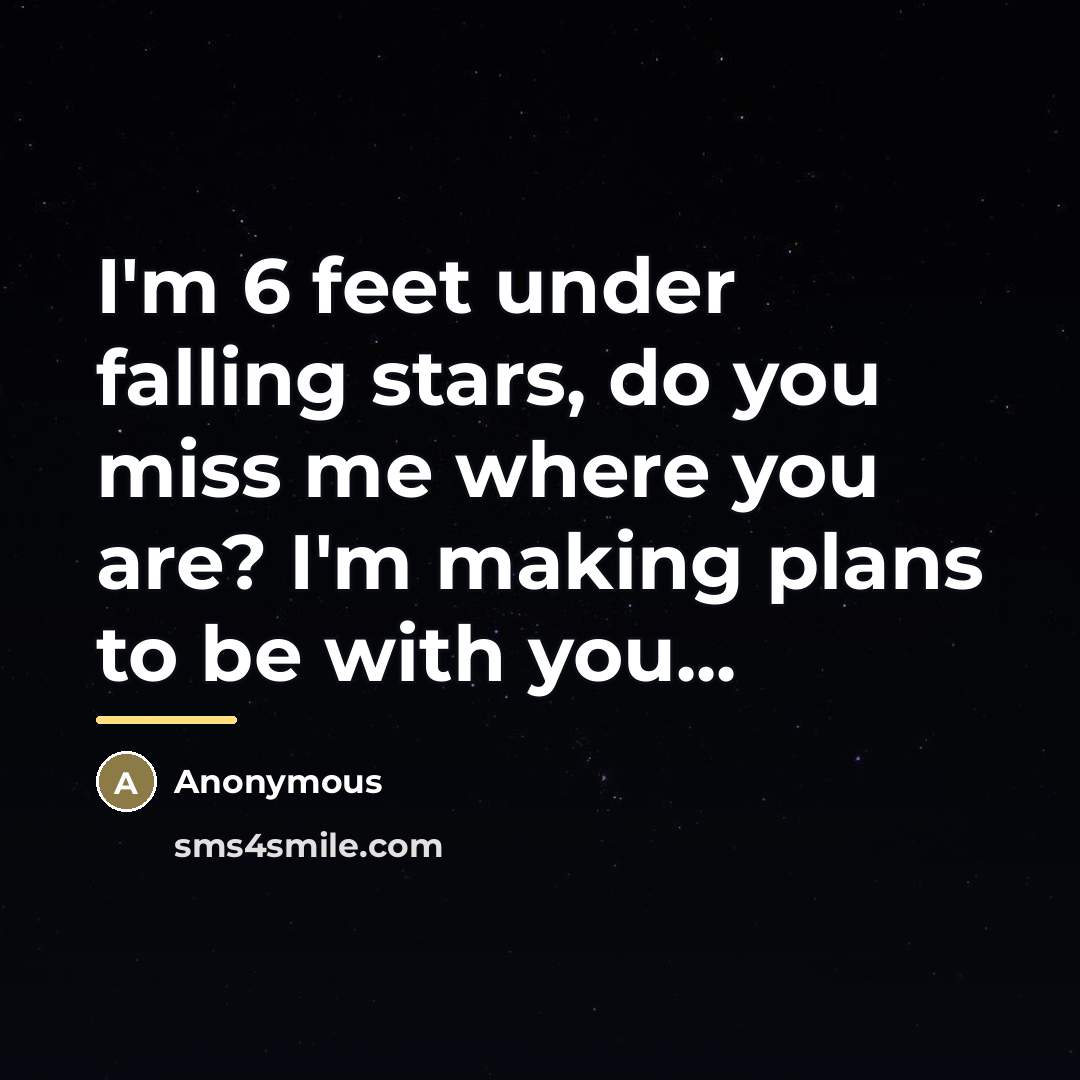“I'm 6 feet under falling stars, do you miss me…” quote by Anonymous