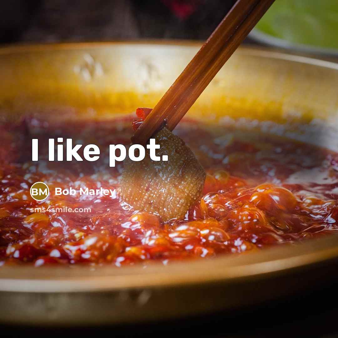 “I like pot.” quote by Bob Marley