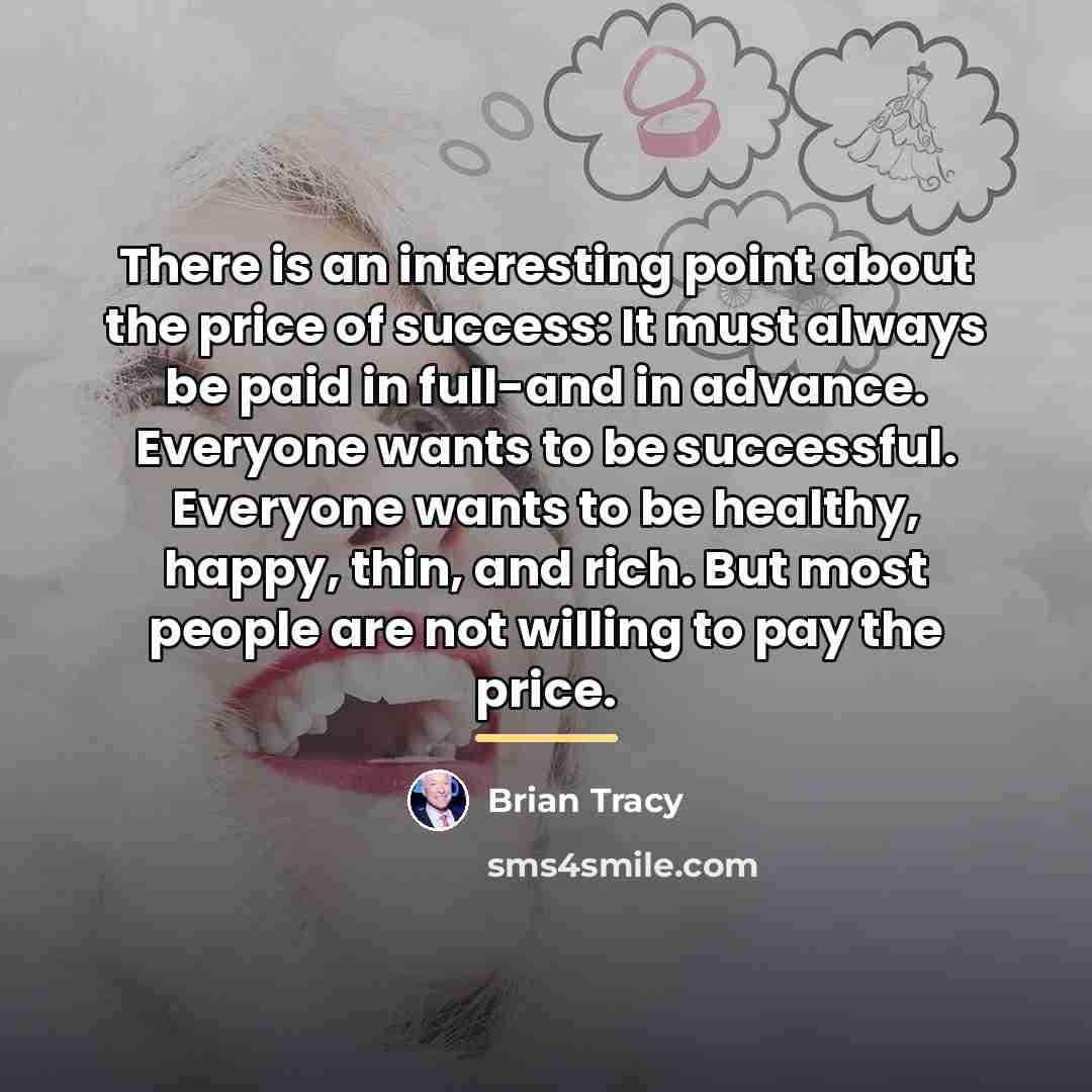“There is an interesting point about the price of success:…” quote by Brian Tracy