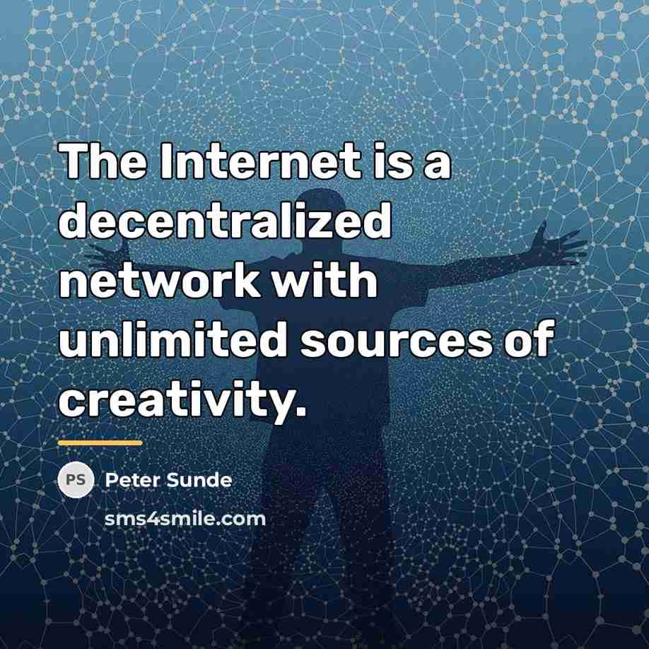 “The Internet is a decentralized network with unlimited sources of…” quote by Peter Sunde