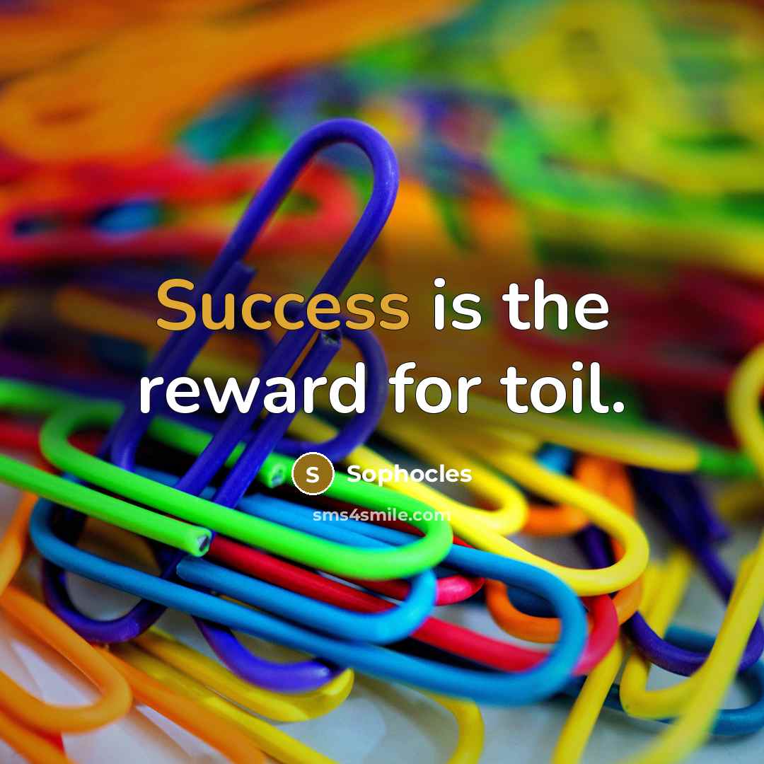 “Success is the reward for toil.…” quote by Sophocles