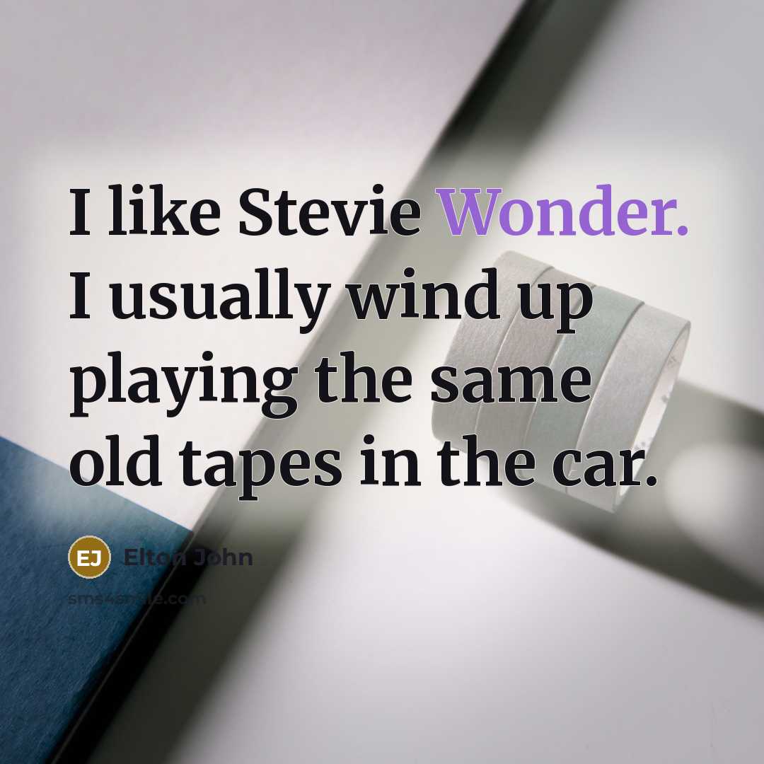 “I like Stevie Wonder. I usually wind up playing the…” quote by Elton John