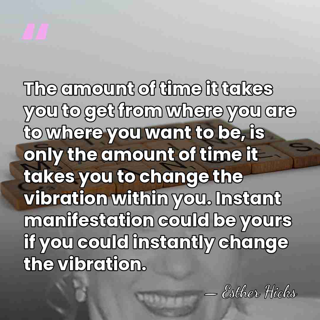The amount of time it takes you to get from where you&hellip; - Esther Hicks