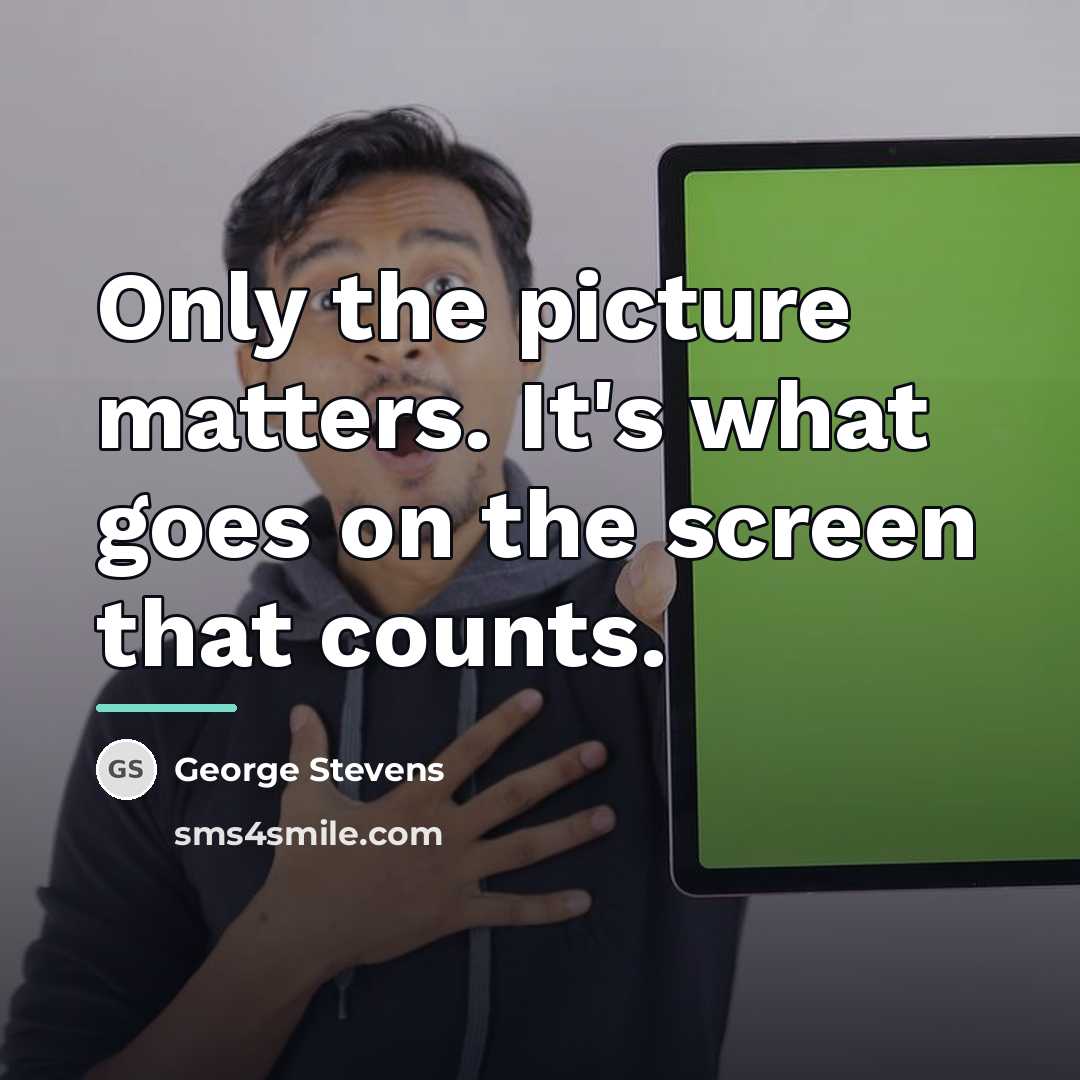 “Only the picture matters. It's what goes on the screen…” quote by George Stevens