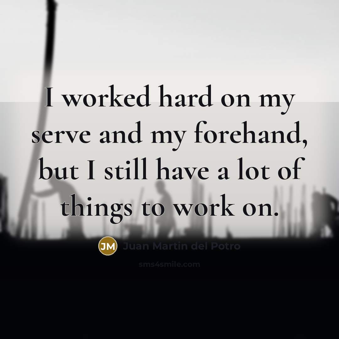 “I worked hard on my serve and my forehand, but…” quote by Juan Martin del Potro