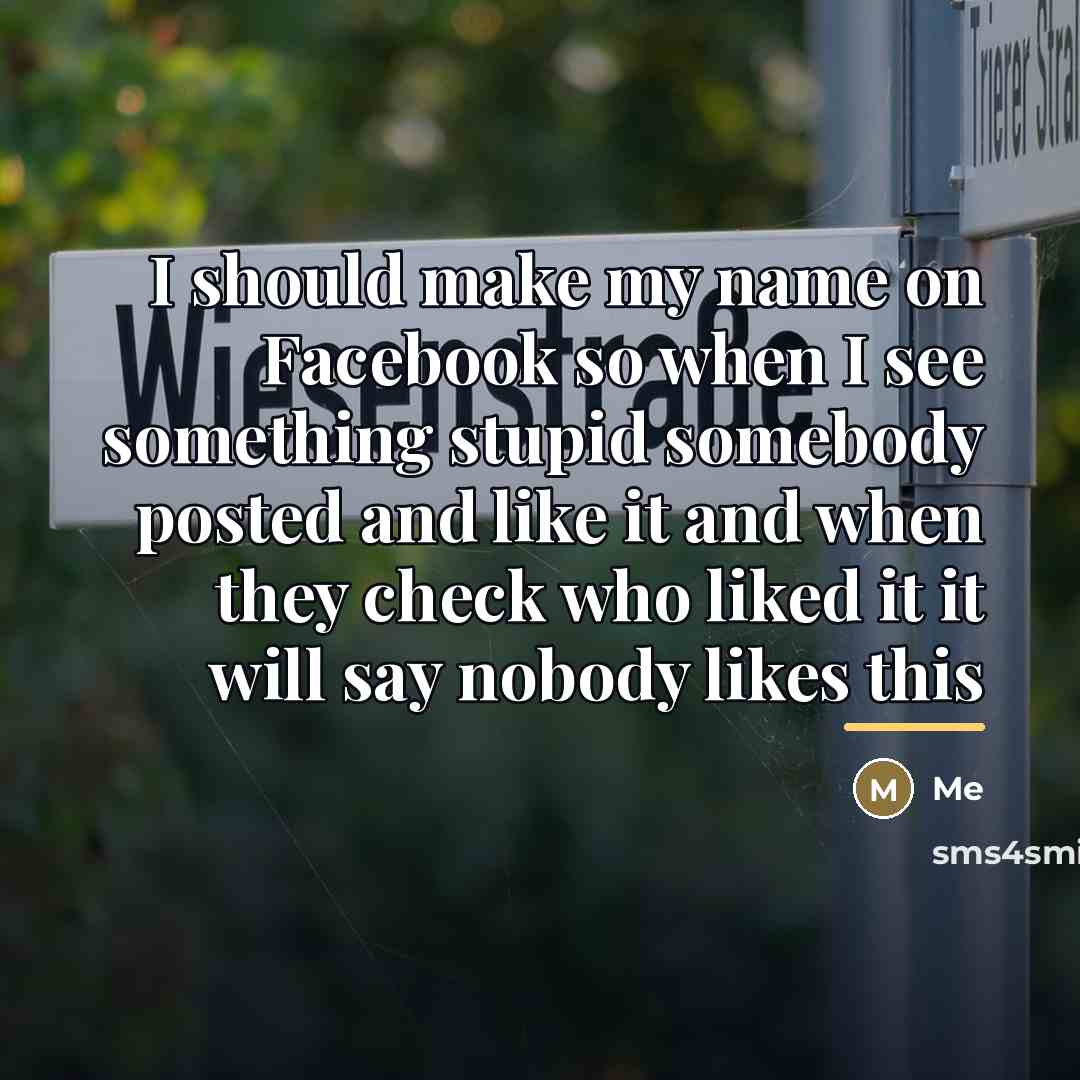 “I should make my name on Facebook so when I…” quote by Me