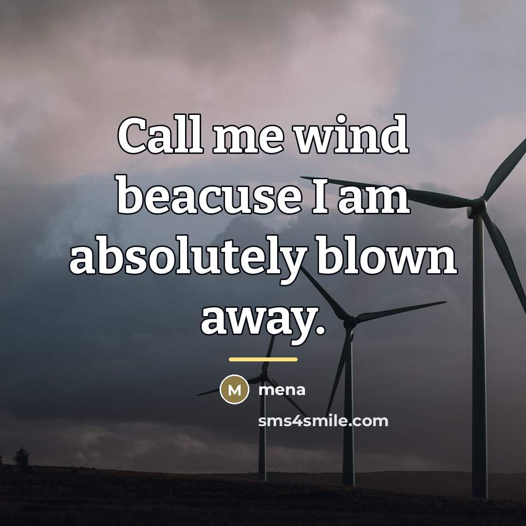 “Call me wind beacuse I am absolutely blown away.…” quote by Mena