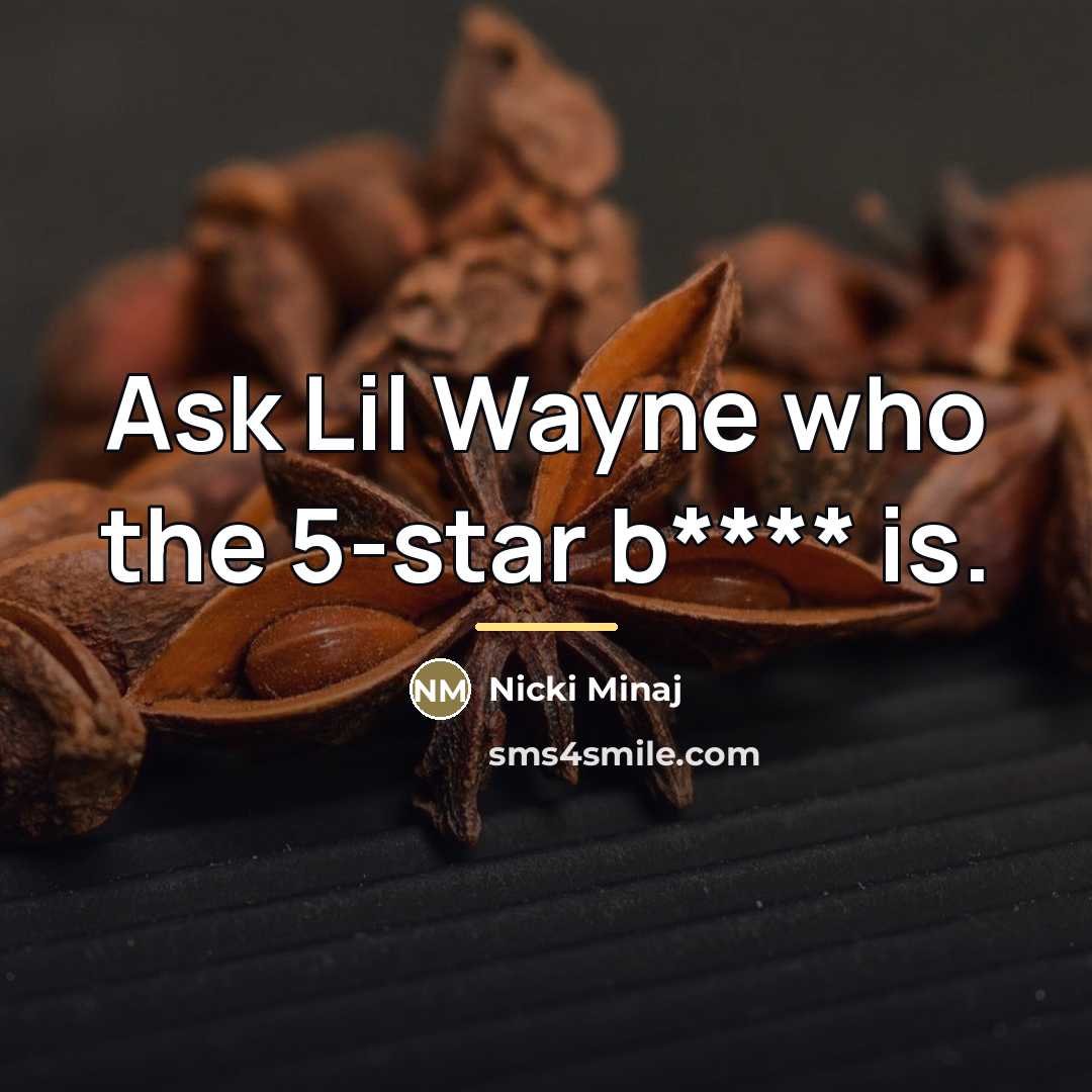 “Ask Lil Wayne who the 5-star b**** is.…” quote by Nicki Minaj