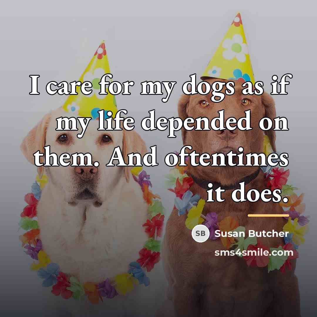 “I care for my dogs as if my life depended…” quote by Susan Butcher