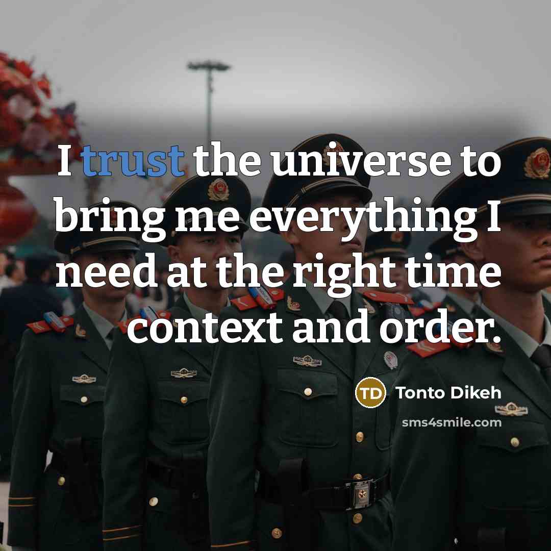 “I trust the universe to bring me everything I need…” quote by Tonto Dikeh