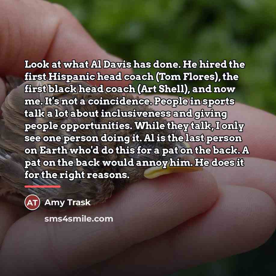 “Look at what Al Davis has done. He hired the…” quote by Amy Trask