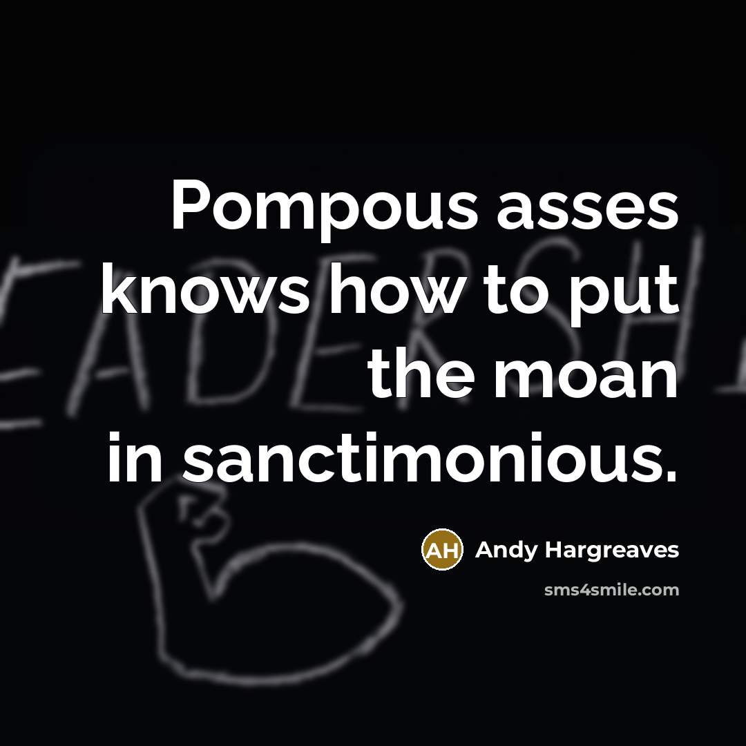 “Pompous asses knows how to put the moan in sanctimonious.…” quote by Andy Hargreaves