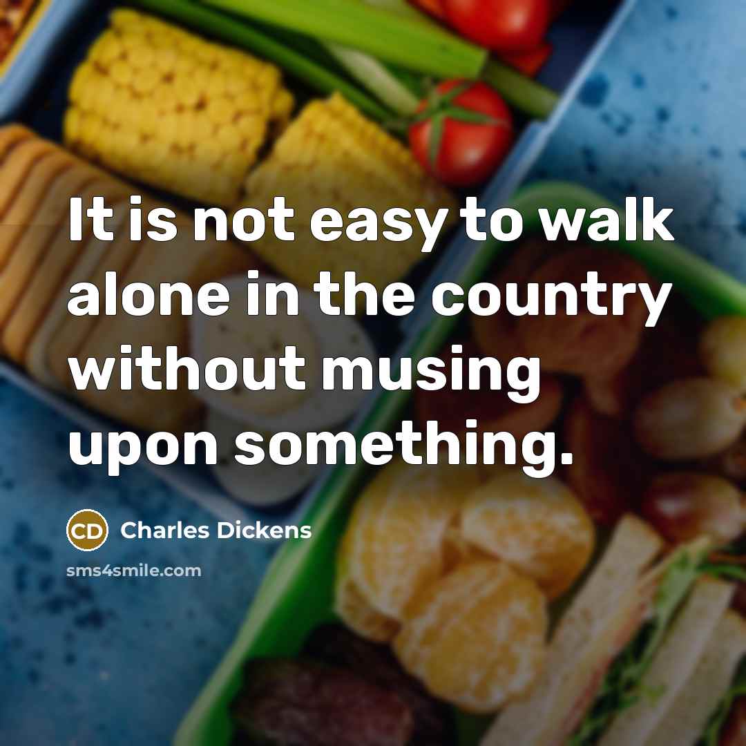 “It is not easy to walk alone in the country…” quote by Charles Dickens