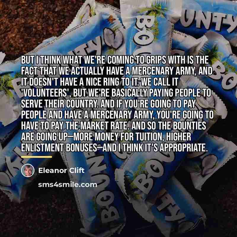 “But I think what we're coming to grips with is…” quote by Eleanor Clift