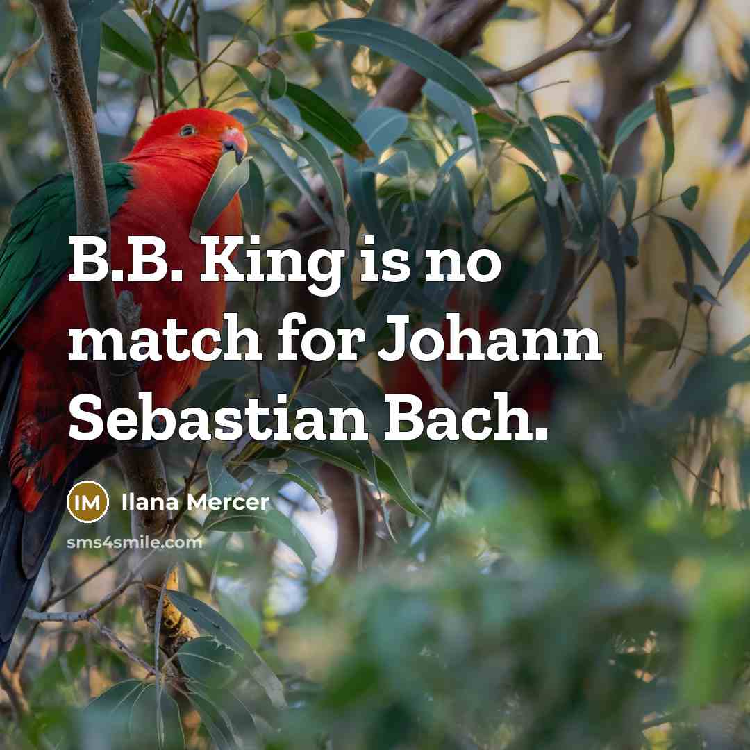 “B.B. King is no match for Johann Sebastian Bach.…” quote by Ilana Mercer