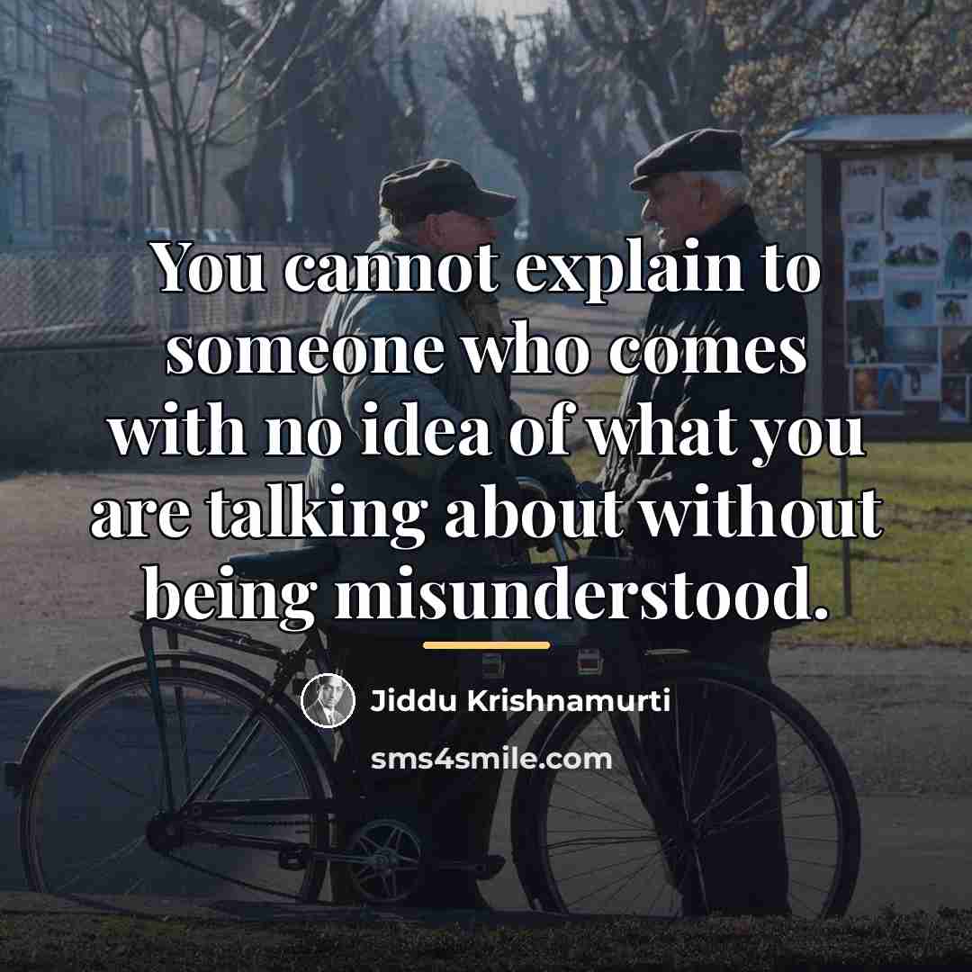 “You cannot explain to someone who comes with no idea…” quote by Jiddu Krishnamurti