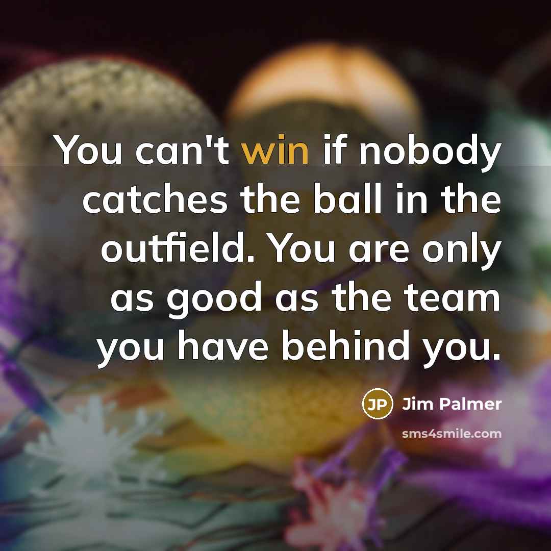 “You can't win if nobody catches the ball in the…” quote by Jim Palmer