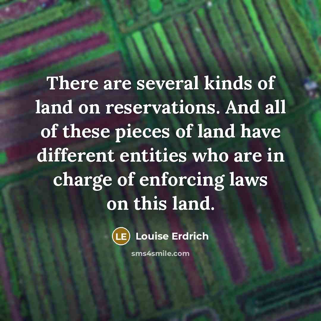 “There are several kinds of land on reservations. And all…” quote by Louise Erdrich