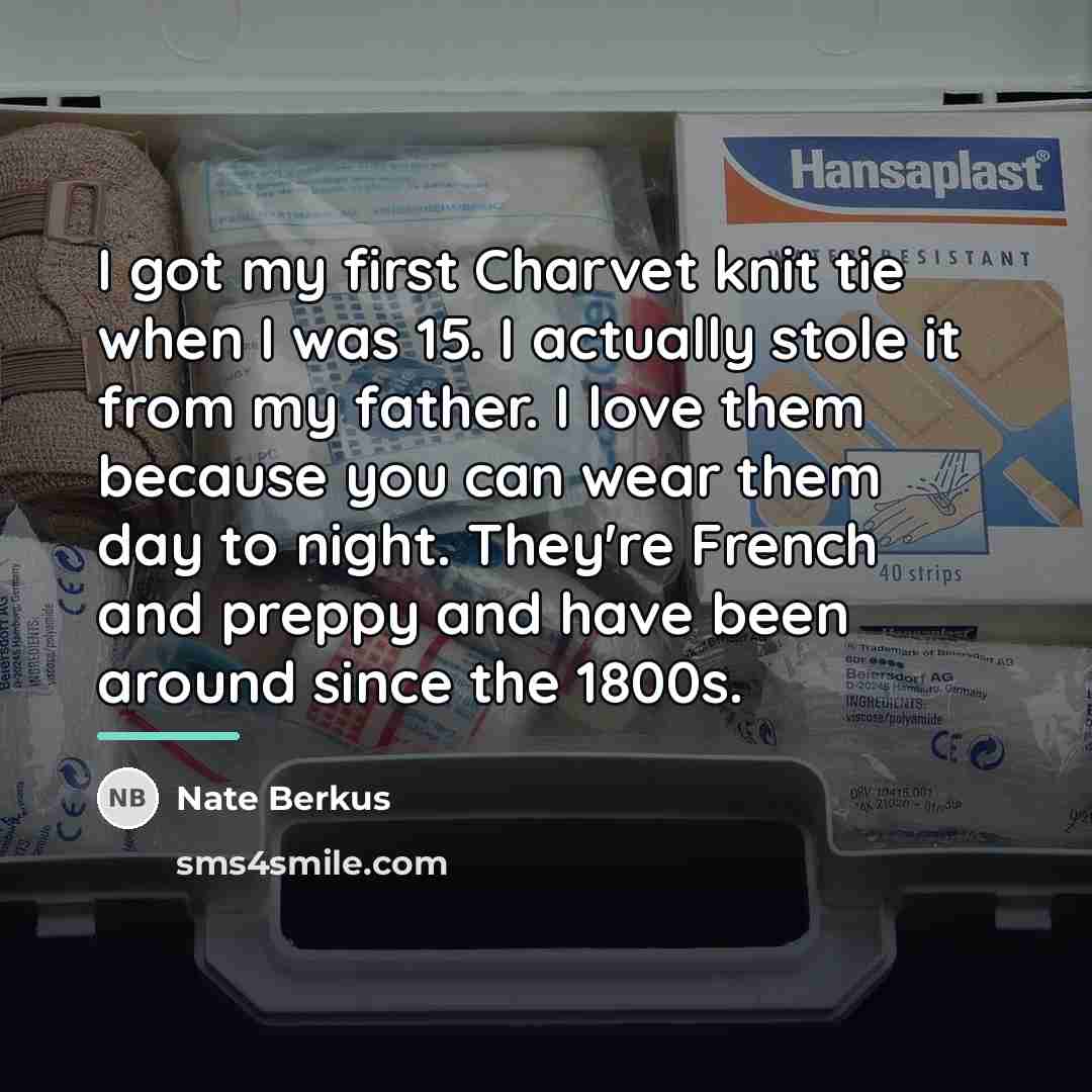 “I got my first Charvet knit tie when I was…” quote by Nate Berkus