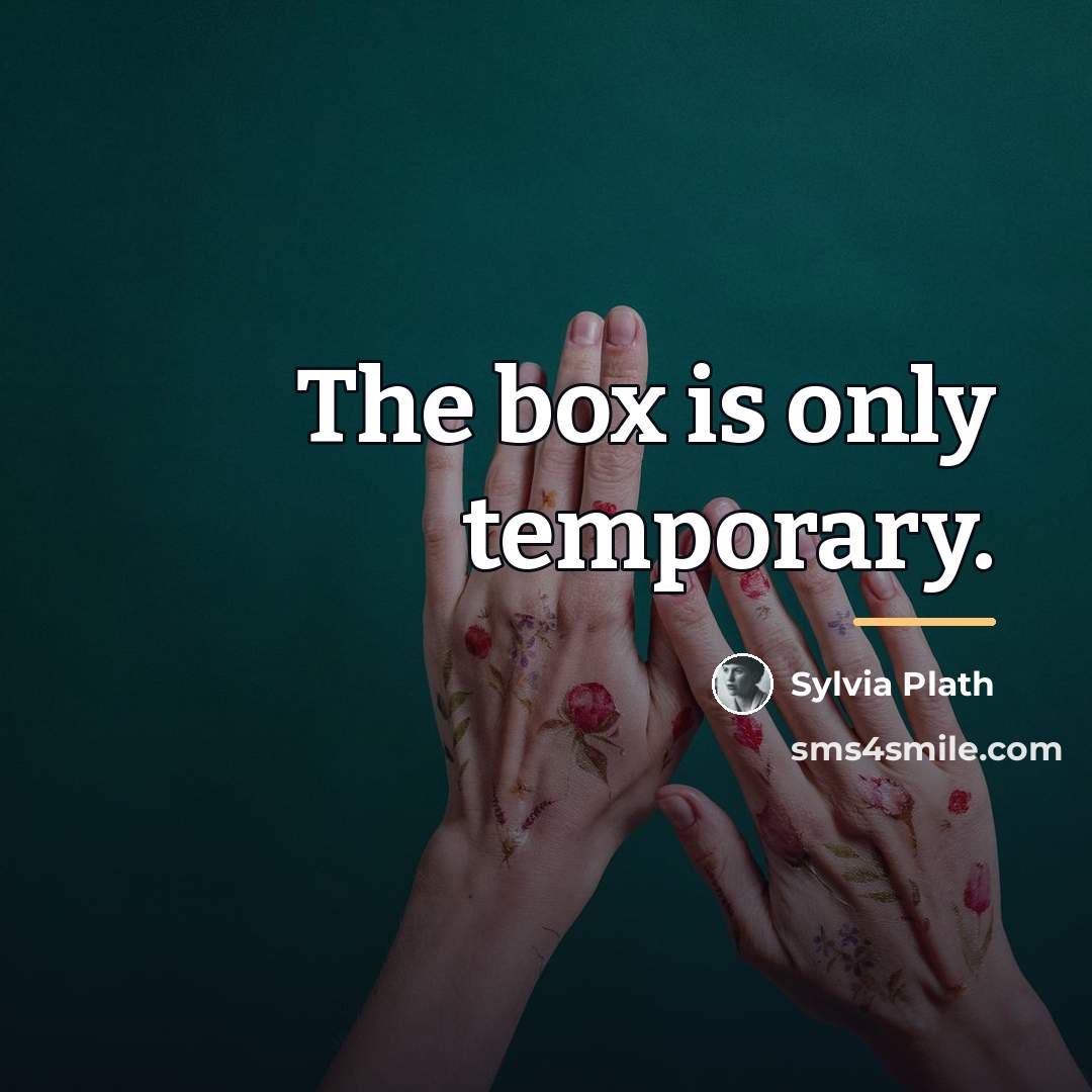 “The box is only temporary.…” quote by Sylvia Plath