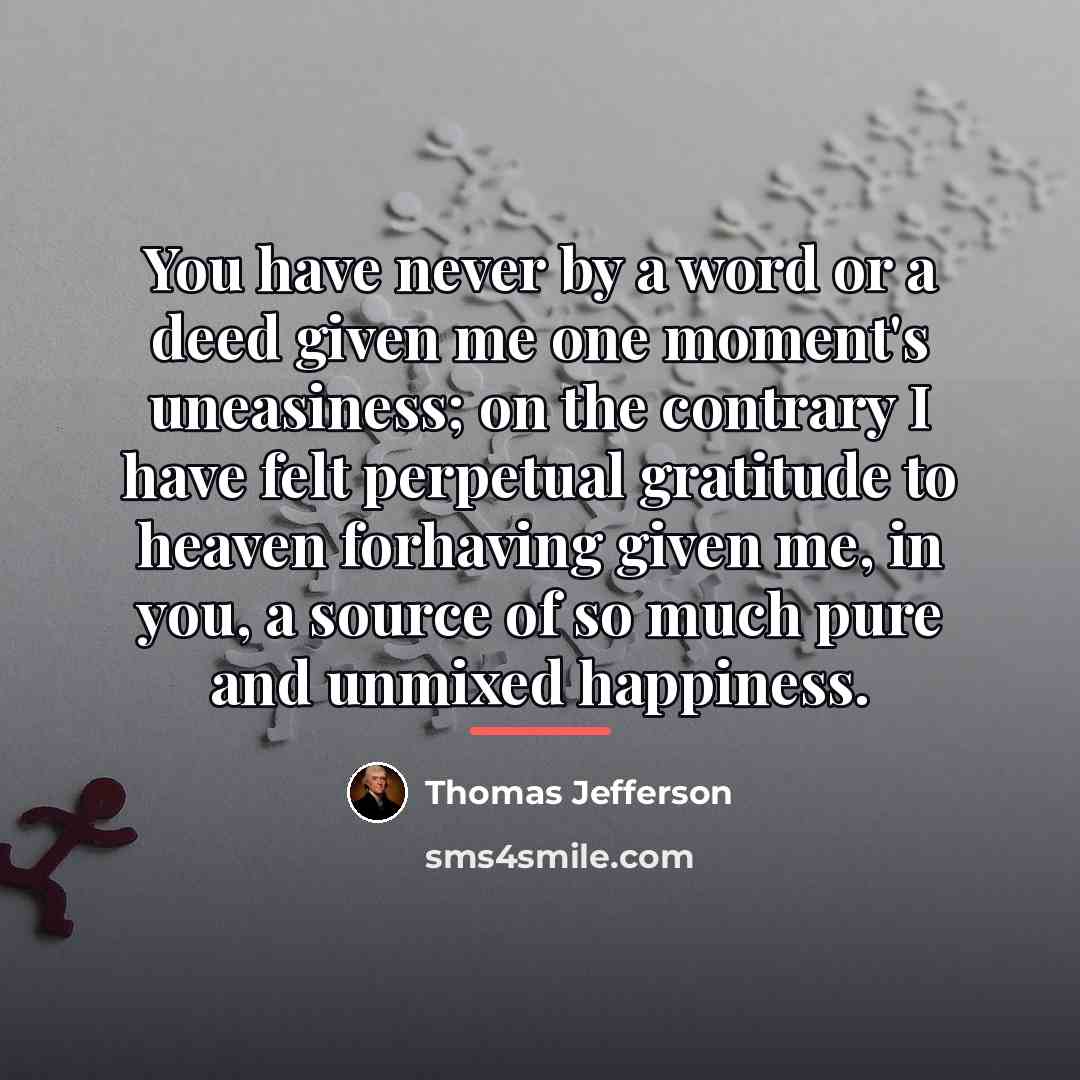 “You have never by a word or a deed given…” quote by Thomas Jefferson