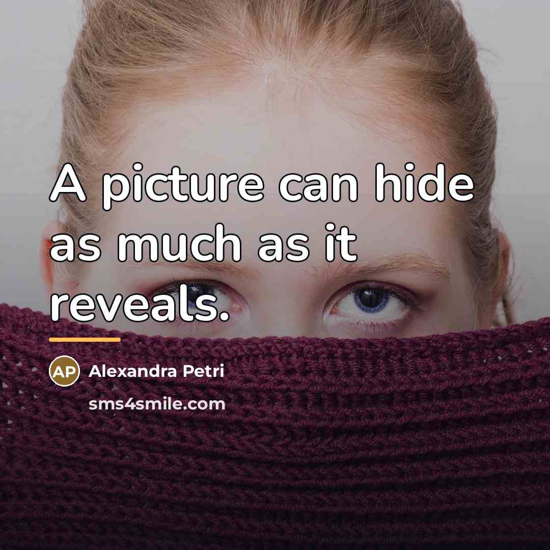 “A picture can hide as much as it reveals.…” quote by Alexandra Petri