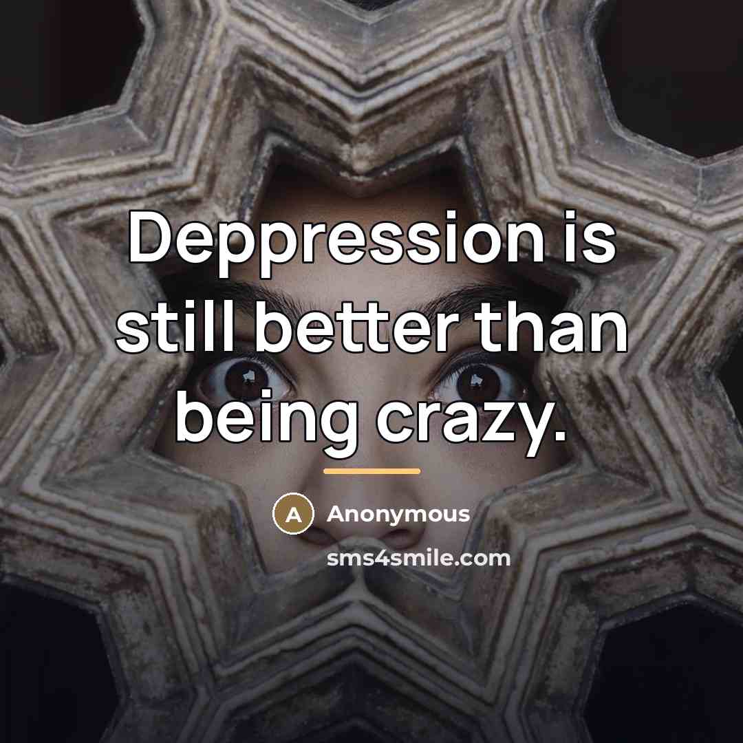 “Deppression is still better than being crazy.…” quote by Anonymous