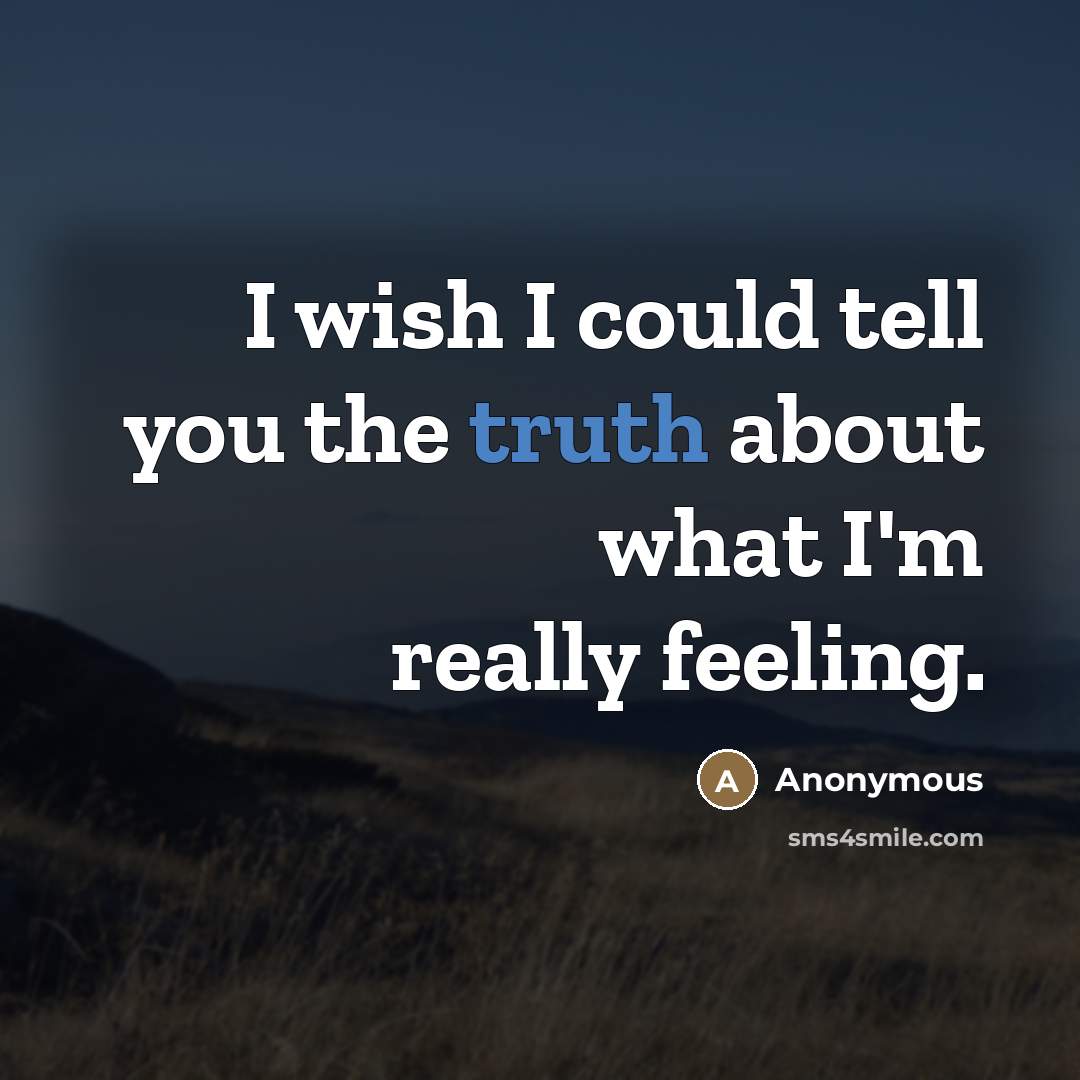 “I wish I could tell you the truth about what…” quote by Anonymous