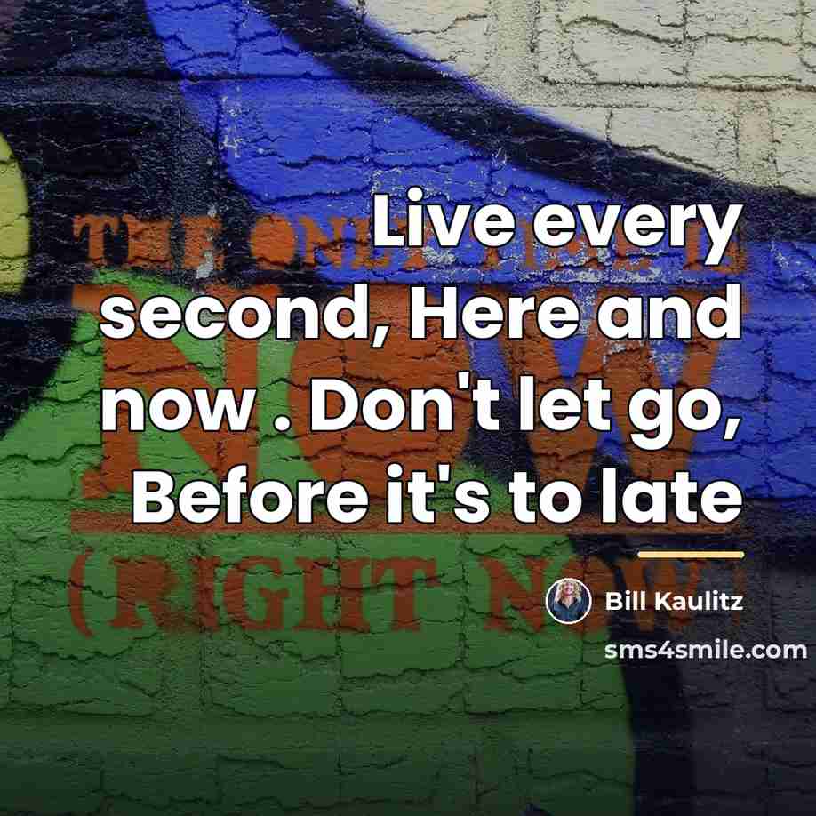 “Live every second, Here and now . Don't let go,…” quote by Bill Kaulitz