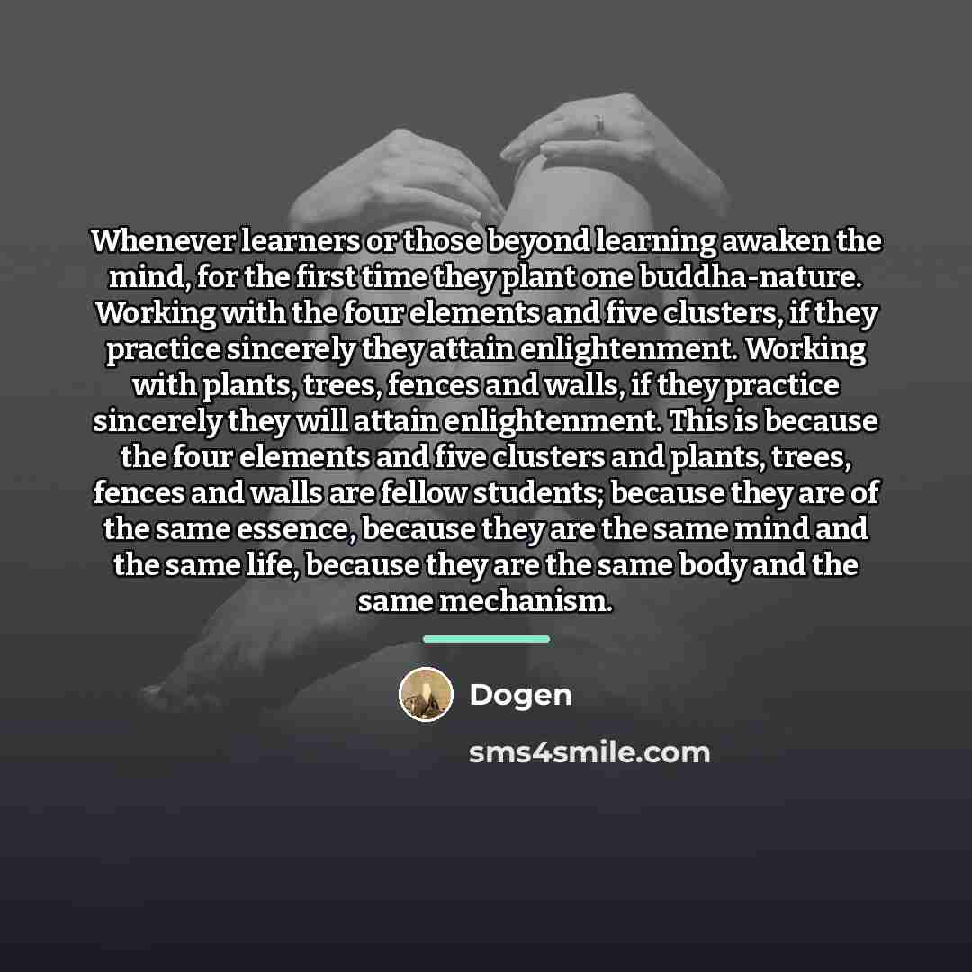 “Whenever learners or those beyond learning awaken the mind, for…” quote by Dogen