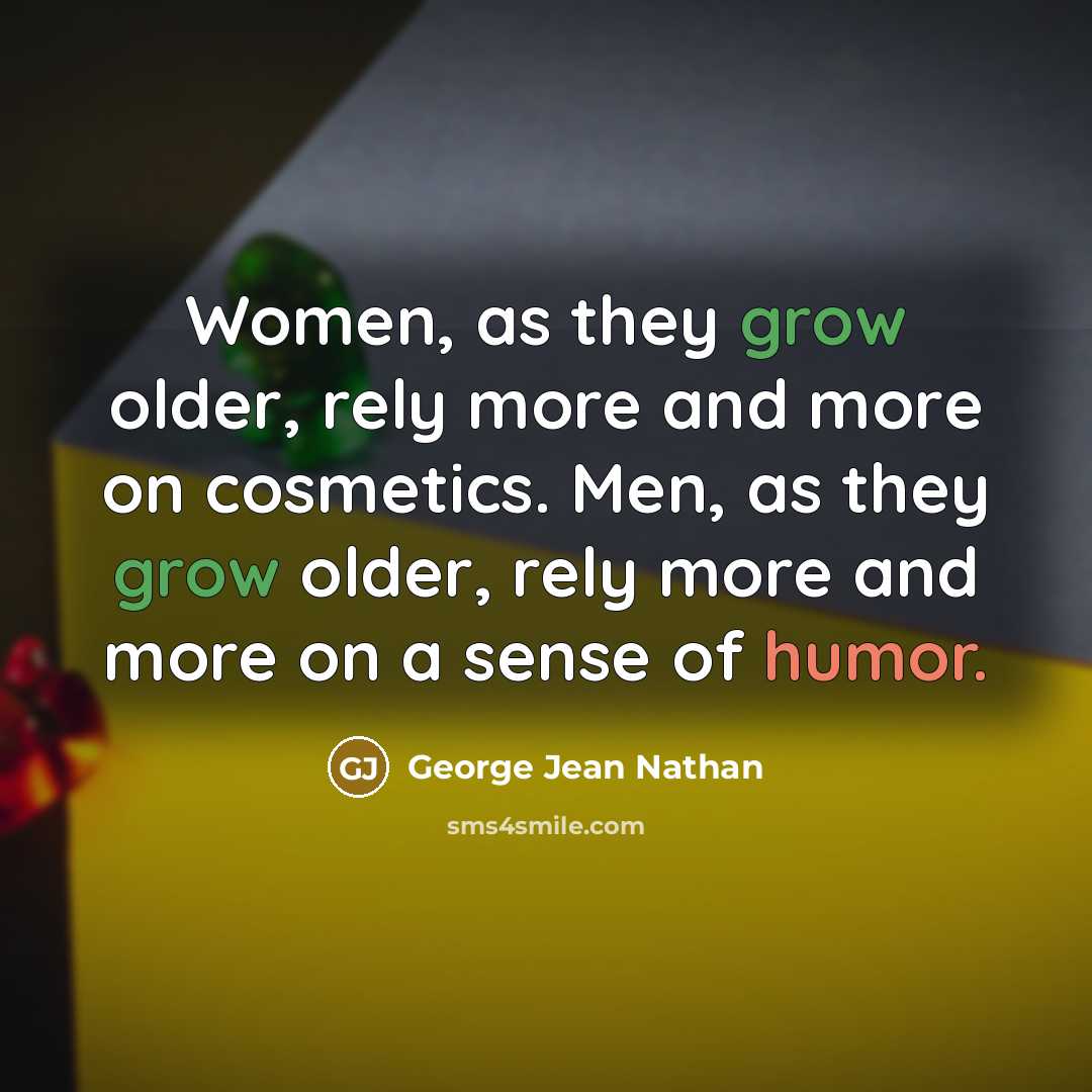 “Women, as they grow older, rely more and more on…” quote by George Jean Nathan