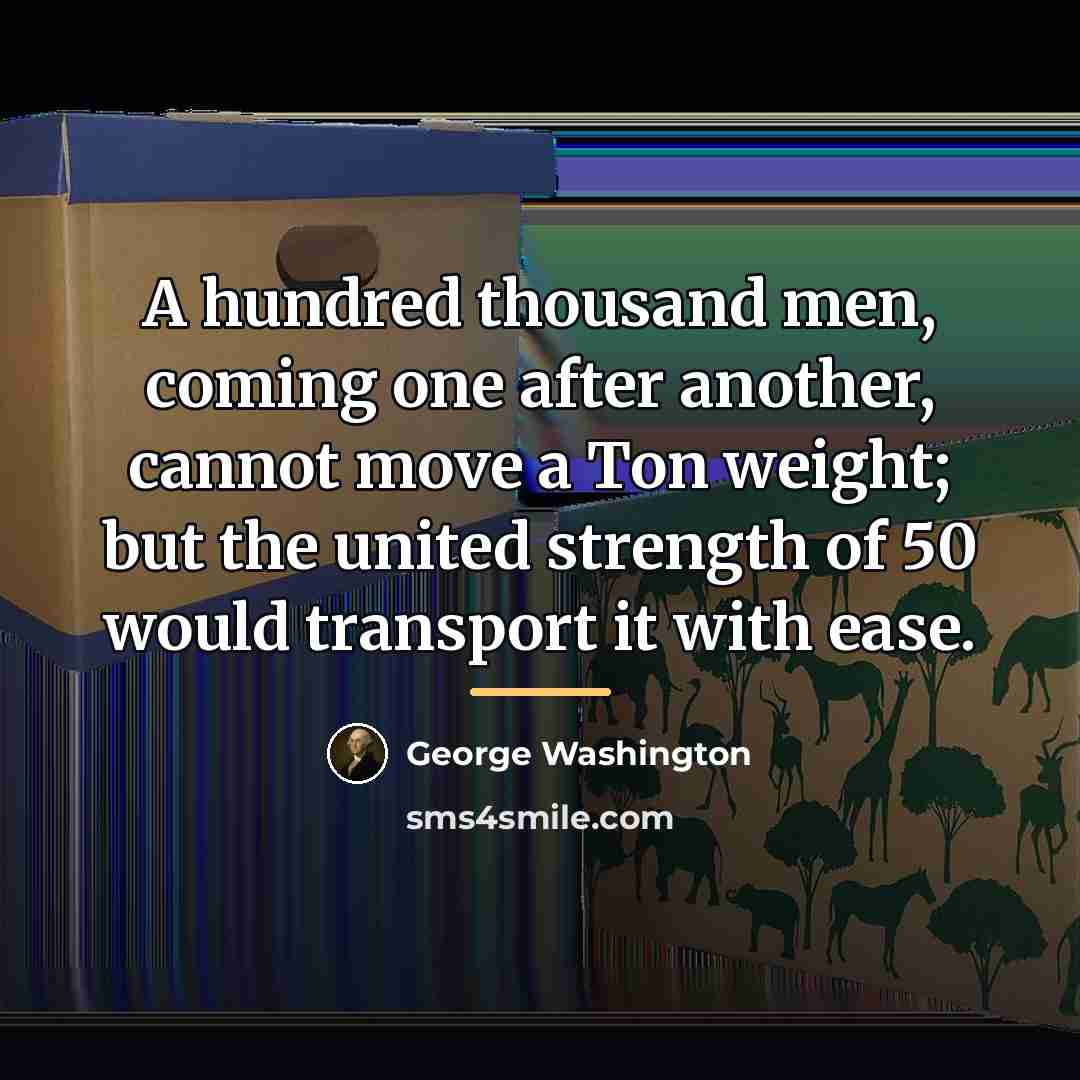 “A hundred thousand men, coming one after another, cannot move…” quote by George Washington
