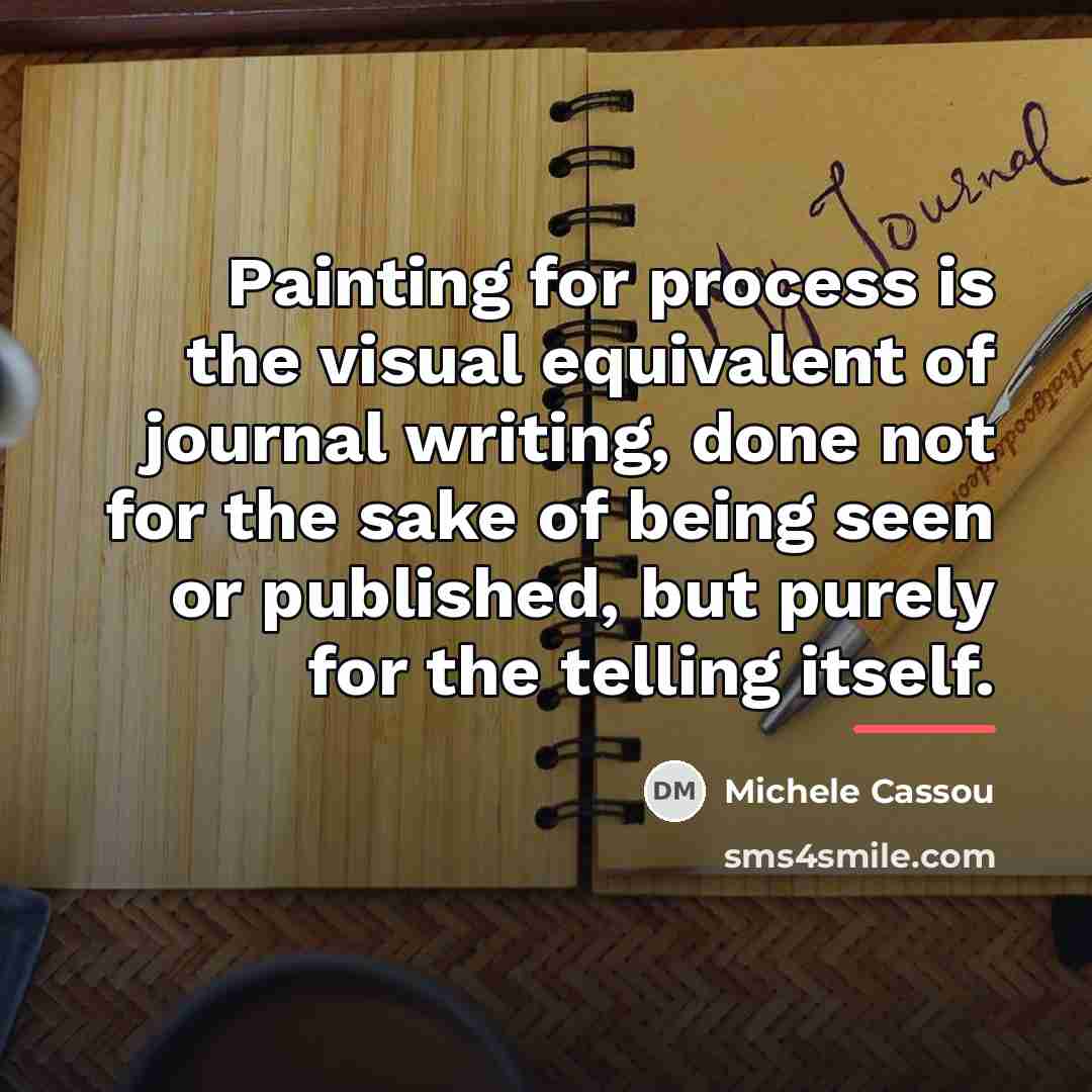 “Painting for process is the visual equivalent of journal writing,…” quote by Michele Cassou
