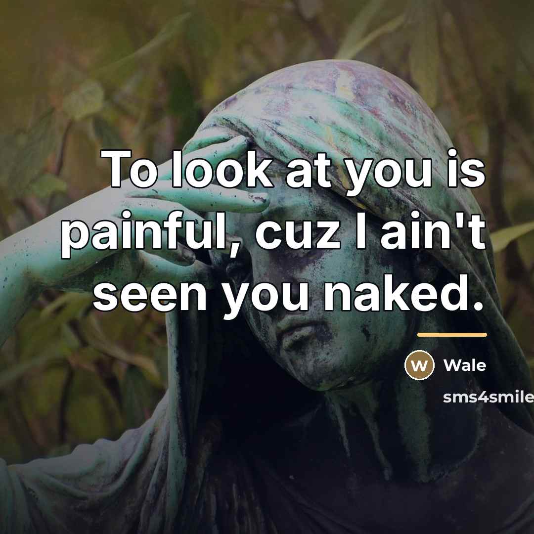 “To look at you is painful, cuz I ain't seen…” quote by Wale