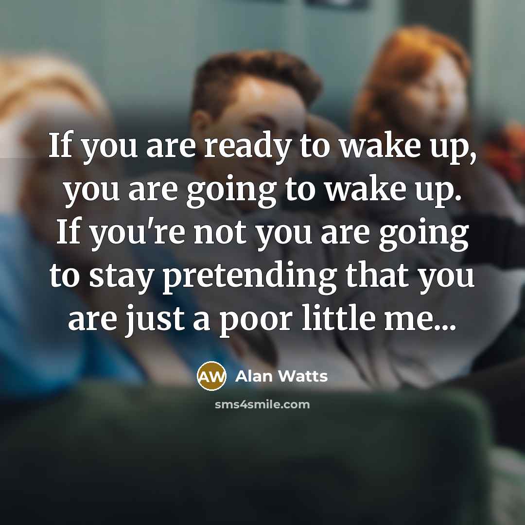 “If you are ready to wake up, you are going…” quote by Alan Watts