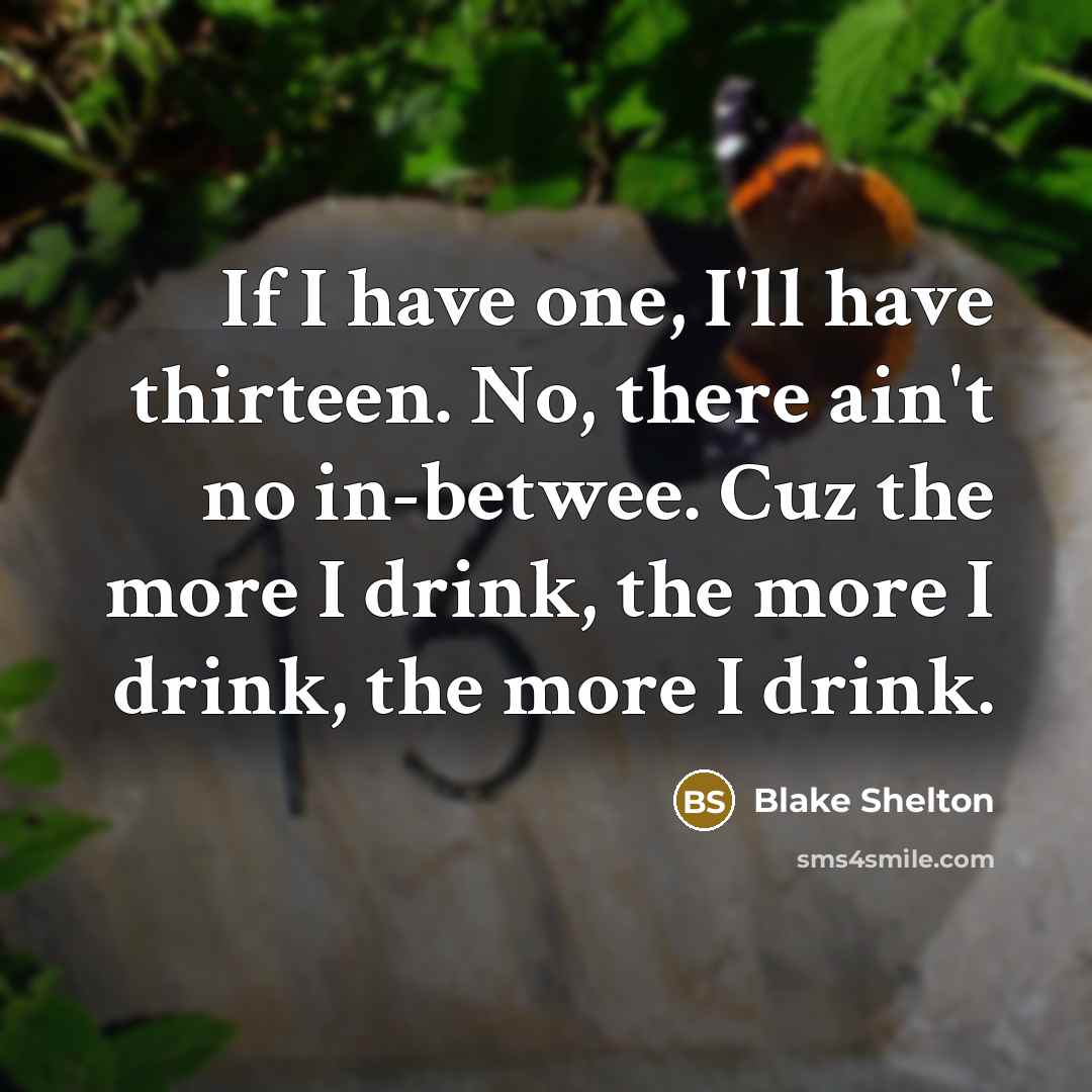 “If I have one, I'll have thirteen. No, there ain't…” quote by Blake Shelton