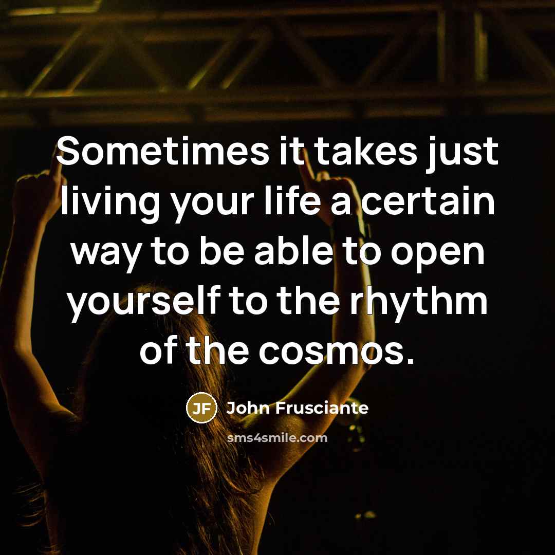 “Sometimes it takes just living your life a certain way…” quote by John Frusciante