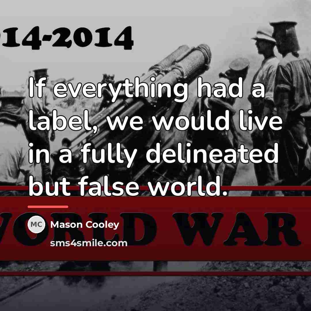 “If everything had a label, we would live in a…” quote by Mason Cooley