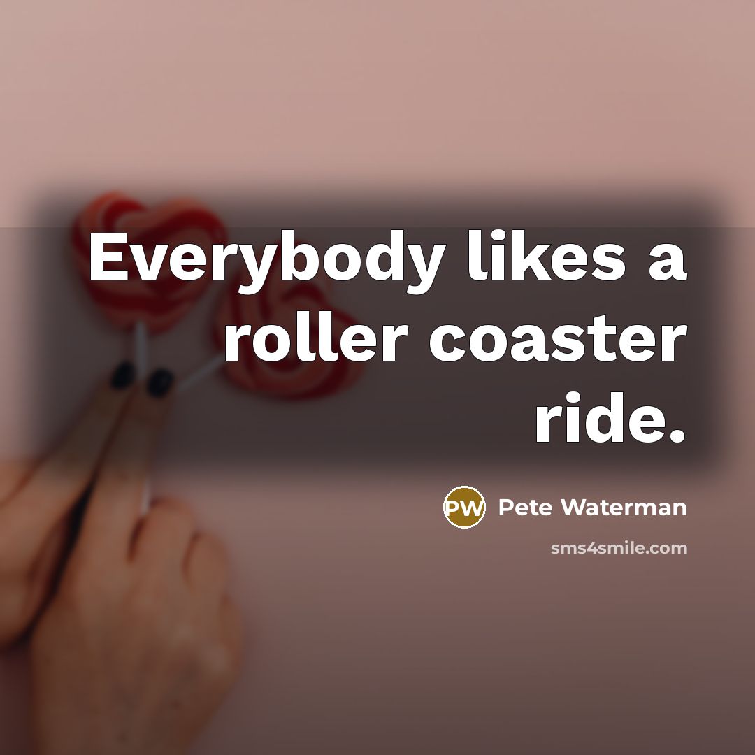 “Everybody likes a roller coaster ride.…” quote by Pete Waterman