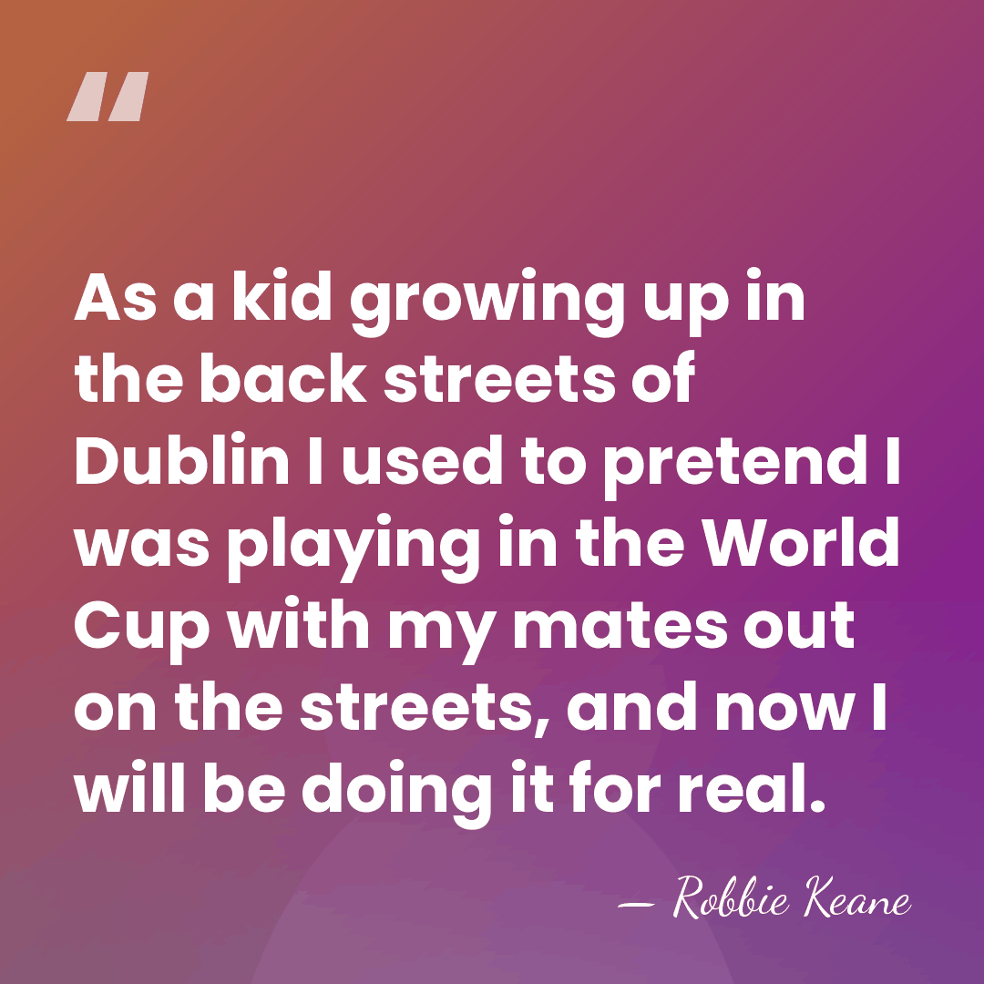 As a kid growing up in the back streets of Dublin I&hellip; - Robbie Keane