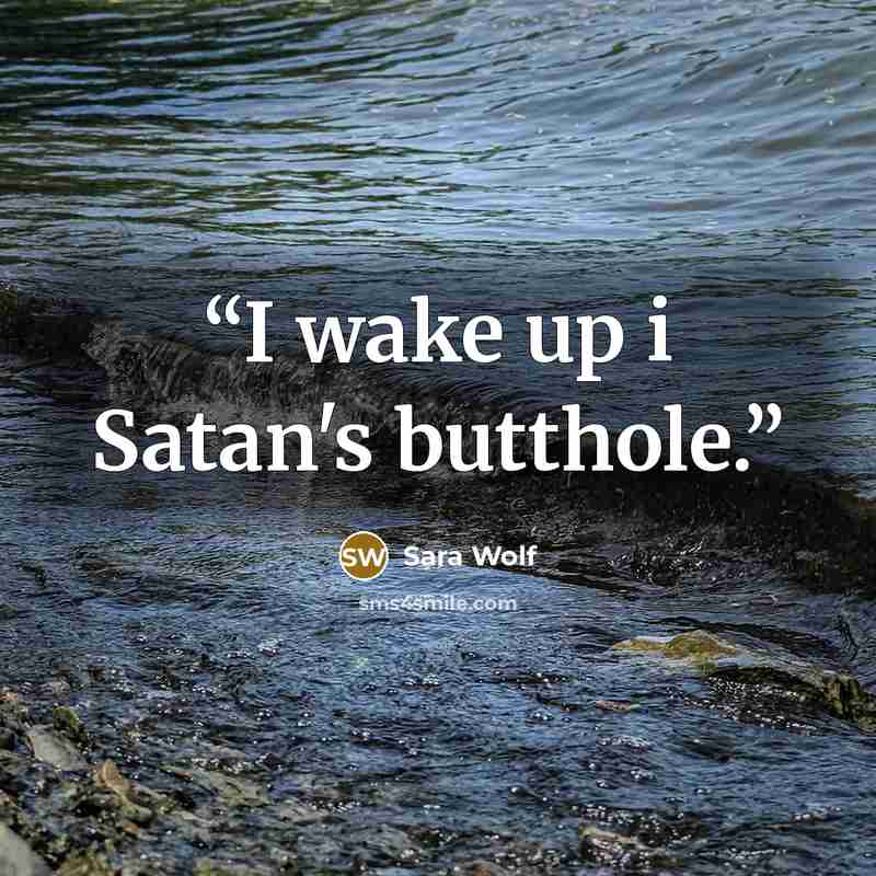 “I wake up i Satan's butthole.” quote by Sara Wolf