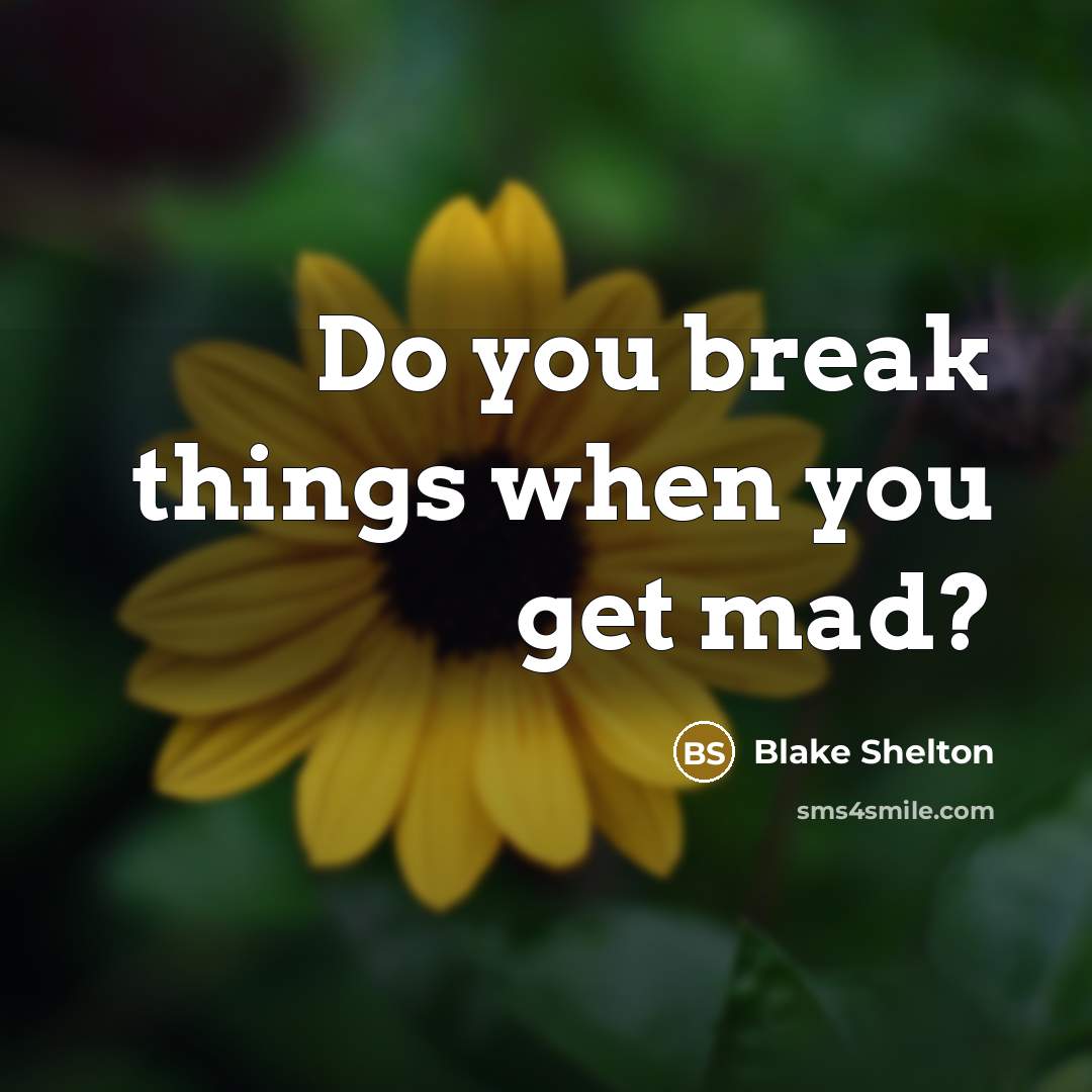 “Do you break things when you get mad?…” quote by Blake Shelton