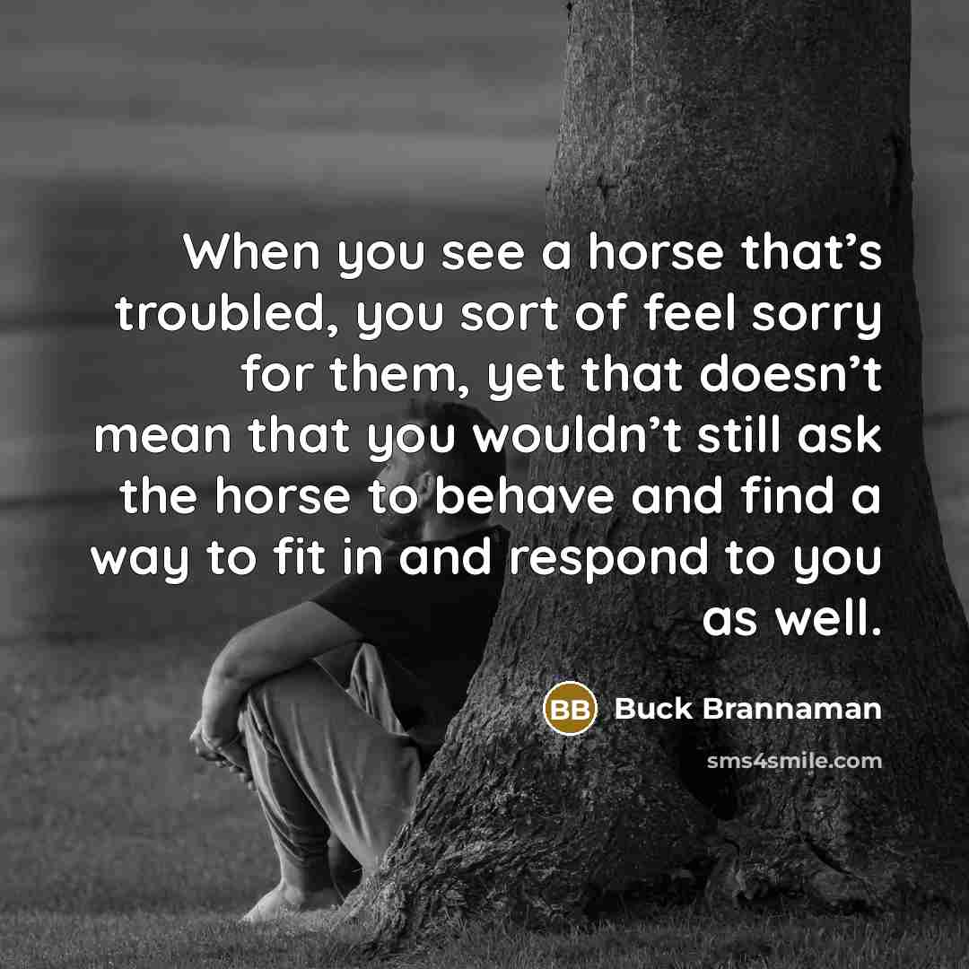 “When you see a horse that’s troubled, you sort of…” quote by Buck Brannaman