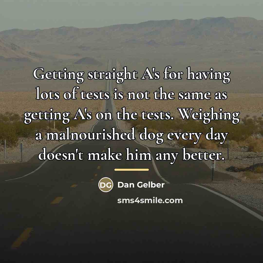 “Getting straight A's for having lots of tests is not…” quote by Dan Gelber