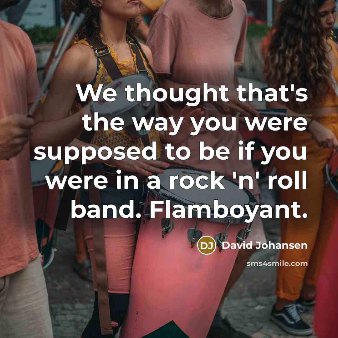 “We thought that's the way you were supposed to be…” quote by David Johansen