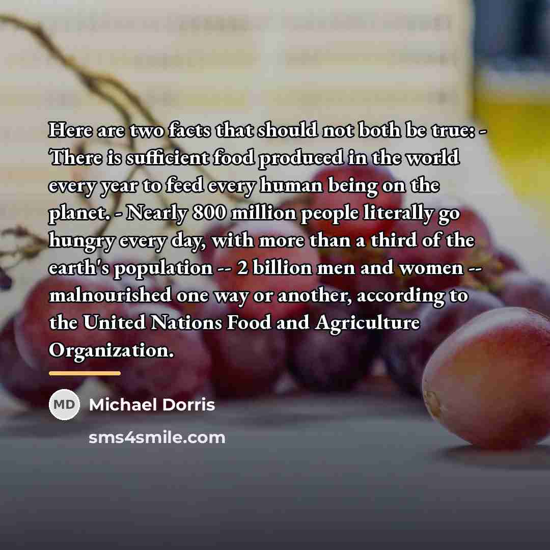 “Here are two facts that should not both be true:…” quote by Michael Dorris